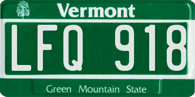 VT license plate LFQ918