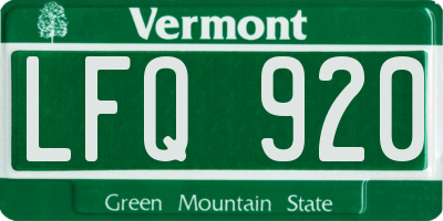 VT license plate LFQ920