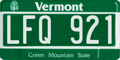 VT license plate LFQ921