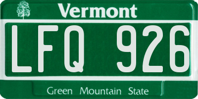 VT license plate LFQ926