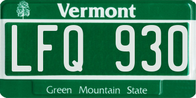 VT license plate LFQ930