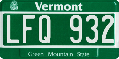 VT license plate LFQ932