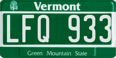 VT license plate LFQ933