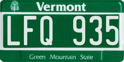 VT license plate LFQ935