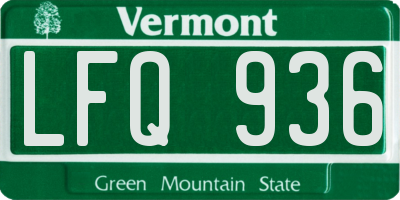 VT license plate LFQ936