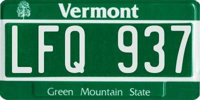 VT license plate LFQ937