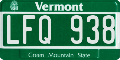 VT license plate LFQ938