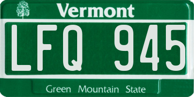 VT license plate LFQ945