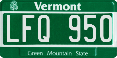 VT license plate LFQ950
