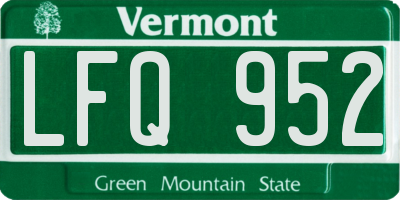 VT license plate LFQ952