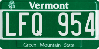 VT license plate LFQ954