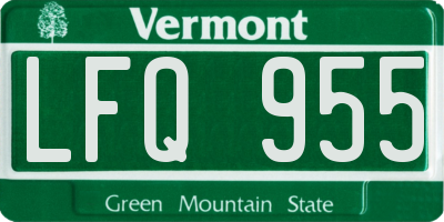 VT license plate LFQ955