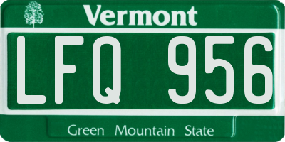 VT license plate LFQ956