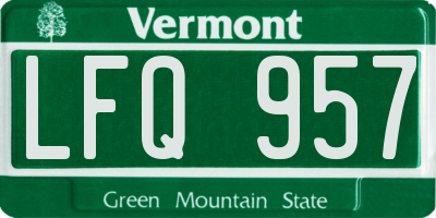 VT license plate LFQ957