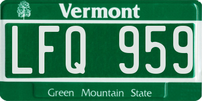 VT license plate LFQ959
