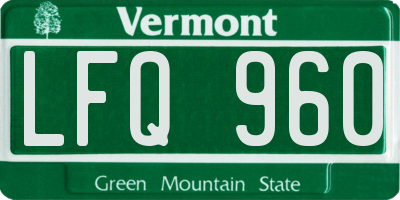 VT license plate LFQ960