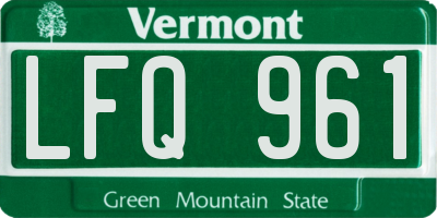 VT license plate LFQ961