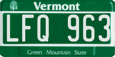 VT license plate LFQ963