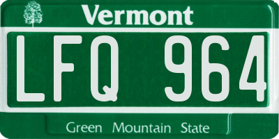 VT license plate LFQ964