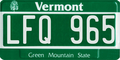 VT license plate LFQ965