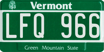 VT license plate LFQ966