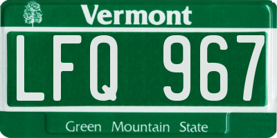 VT license plate LFQ967