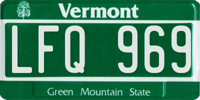 VT license plate LFQ969