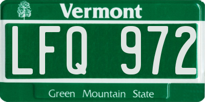 VT license plate LFQ972