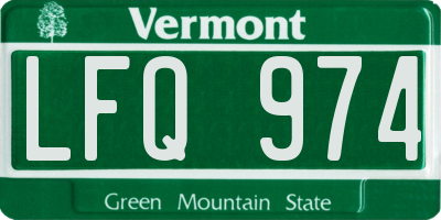 VT license plate LFQ974