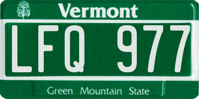 VT license plate LFQ977