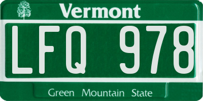 VT license plate LFQ978