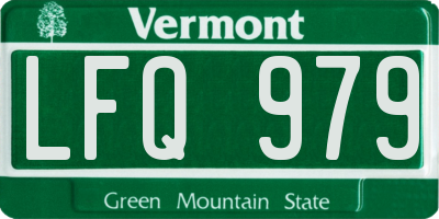 VT license plate LFQ979