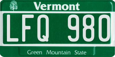 VT license plate LFQ980