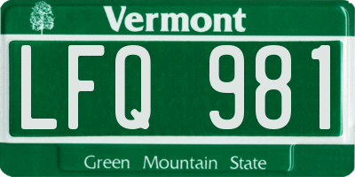 VT license plate LFQ981