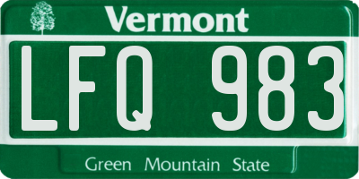 VT license plate LFQ983