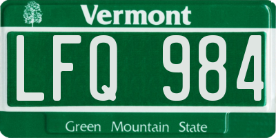 VT license plate LFQ984