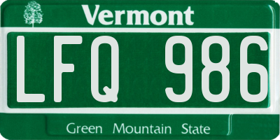 VT license plate LFQ986