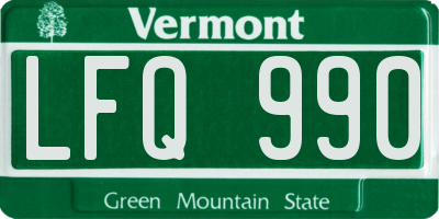 VT license plate LFQ990