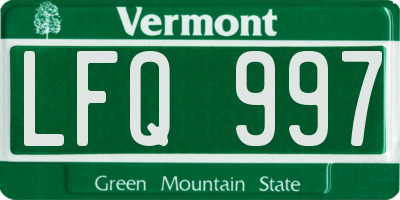 VT license plate LFQ997