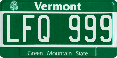 VT license plate LFQ999