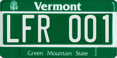 VT license plate LFR001