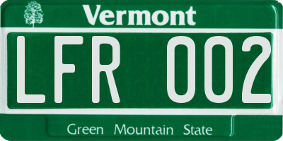 VT license plate LFR002