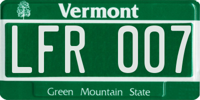 VT license plate LFR007