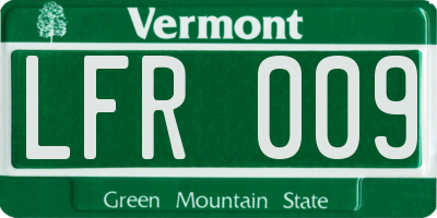 VT license plate LFR009