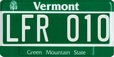 VT license plate LFR010