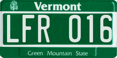 VT license plate LFR016