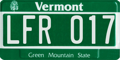 VT license plate LFR017