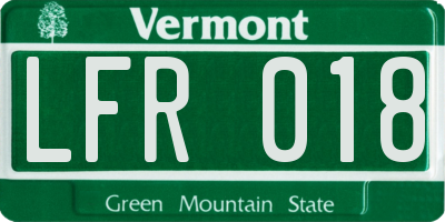 VT license plate LFR018