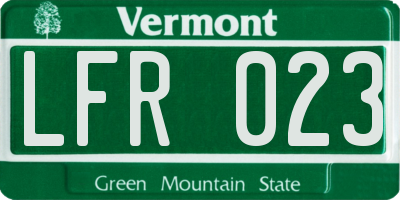 VT license plate LFR023