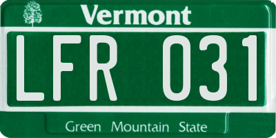VT license plate LFR031